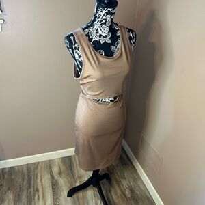 L Shein beige cut-out tank dress